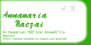 annamaria maczai business card